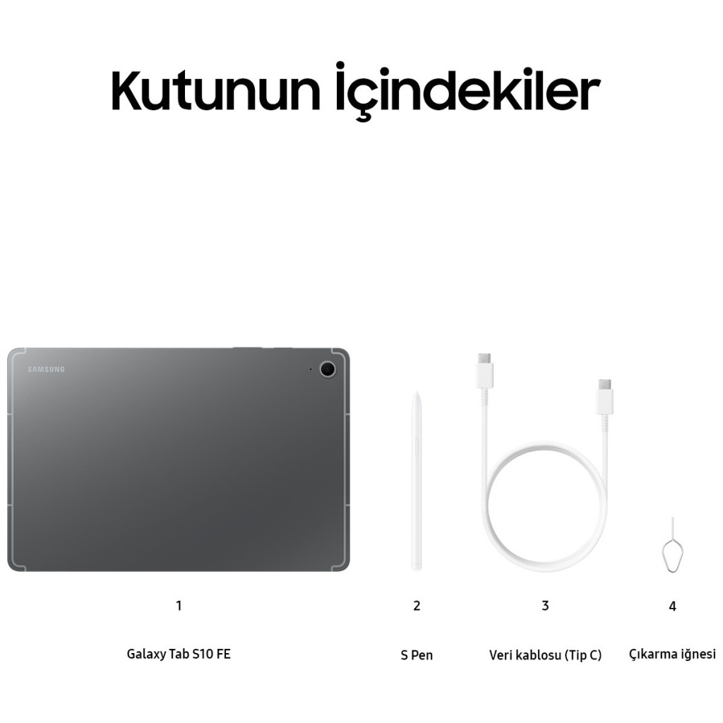 Galaxy Tab S10 FE 8GB 128GB SM-X520 Gri Tablet (Samsung Türkiye Garantili) Galaxy Tab S10 FE 8GB 128GB SM-X520 Gri Tablet (Samsung Türkiye Garantili)